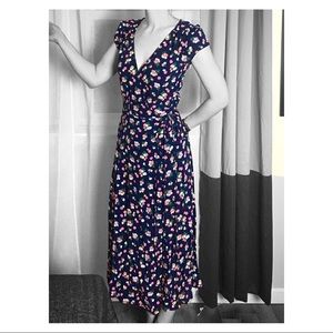 Gap delicate floral wrap dress